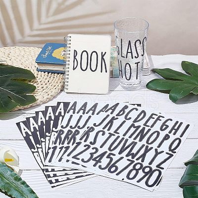 12 Sheets 2 Colors PVC Self-adhesive Label Stickers DIY-HY0001-01-1