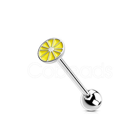 304 Stainless Steel Enamel Straight Barbell Tongue Rings FS-WG7AF88-09-1