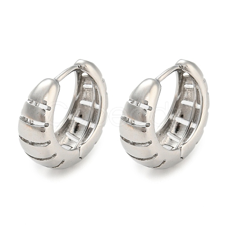 Rack Plating Brass Thick Hoop Earrings for Women EJEW-G363-07P-1