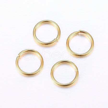 304 Stainless Steel Open Jump Rings STAS-O098-01G-08-1