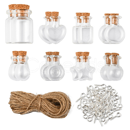 16Pcs 8 Styles Glass Jar Bead Containers CON-FS0001-05-1