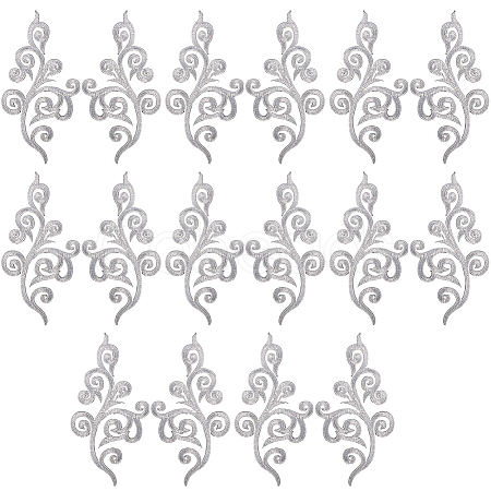 8 Pairs Ethnic Style Flower Pattern Computerized Embroidery Appliques PATC-GF0001-84A-1