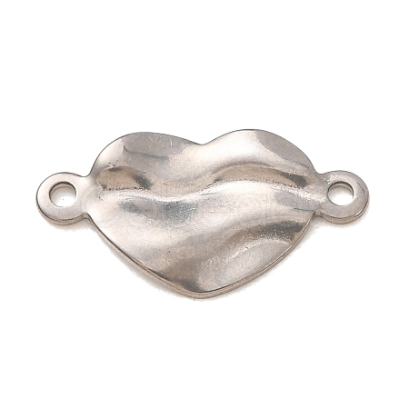 304 Stainless Steel Textured Links Connector Charms STAS-K302-02E-P-1