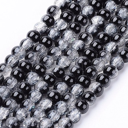 Spray Painted Crackle Glass Beads Strands CCG-Q002-4mm-11-1