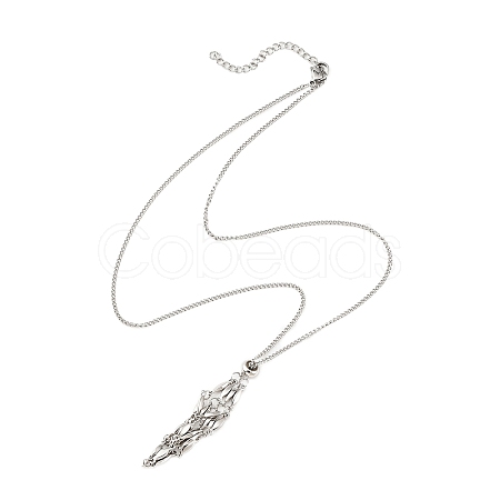 Tarnish Resistant 304 Stainless Steel Macrame Pouch Empty Stone Holder for Pendant Necklaces Making NJEW-JN04399-1