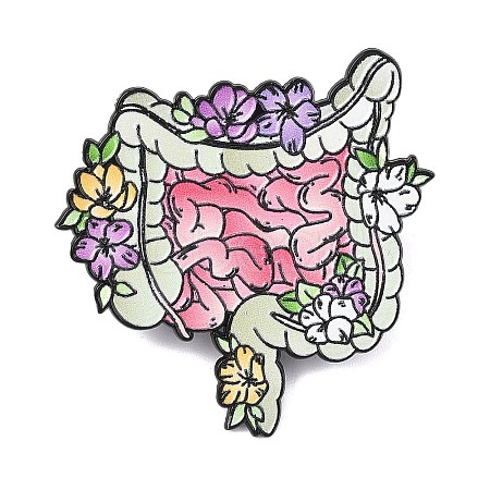 Floral Enteric Canal Enamel Brooches AL-I001-02EB-03-1