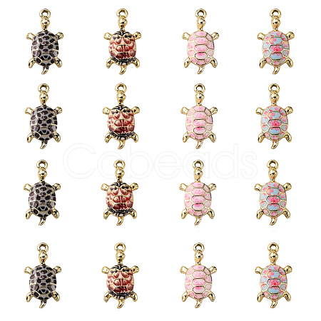 20Pcs 4 Colors Alloy Enamel Pendants ENAM-CJ0002-44-1
