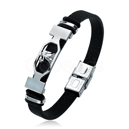 201 Stainless Steel Constellation Beaded Bracelet LS-ZODI-PW0001-044B-1