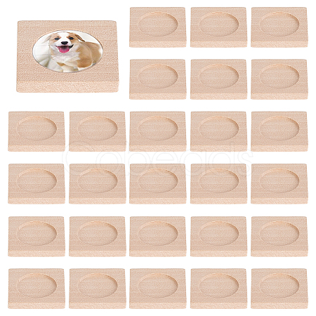 Wood Cabochon Settings WOOD-WH0124-162A-1