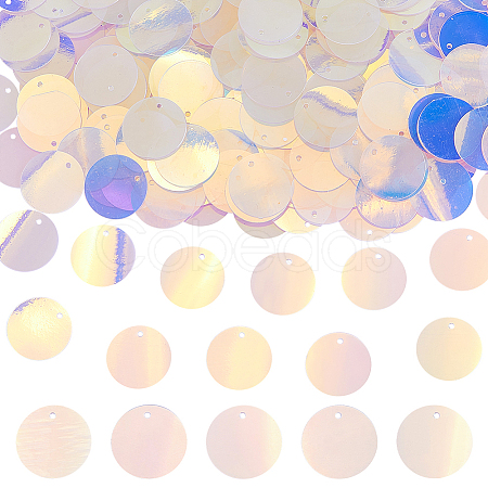 300pcs Iridescent PVC Paillette/Sequins Pendants PVC-SC0001-08-1