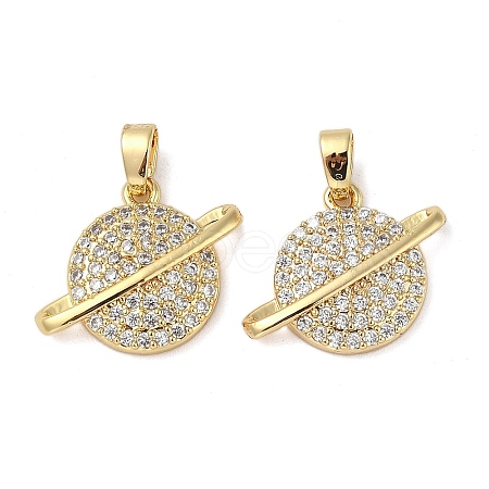 Brass Micro Pave Cubic Zirconia Pendants KK-U045-12G-1