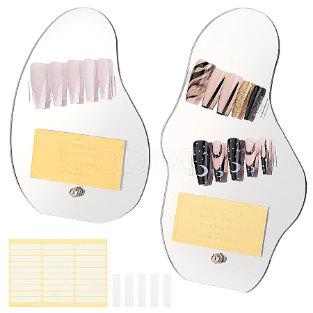 2 Sets 2 Style Acrylic Mirror Nail Art Display Board ODIS-PH0001-66-1