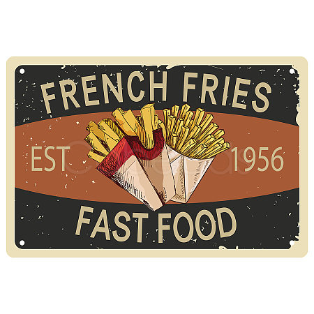 Rectangle Metal Iron Sign Poster AJEW-WH0157-348-1
