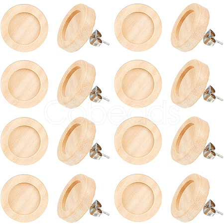 40Pcs Wooden Stud Earring Findings FIND-SC0008-96A-1
