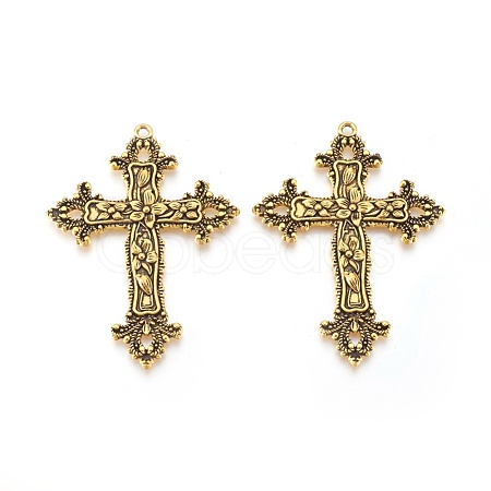 Tibetan Style Alloy Big Pendants TIBEP-A20541-AG-FF-1