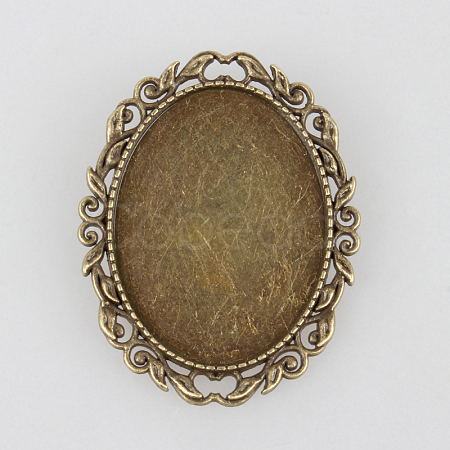Vintage Alloy Brooch Cabochon Bezel Settings X-PALLOY-N0085-15AB-NF-1