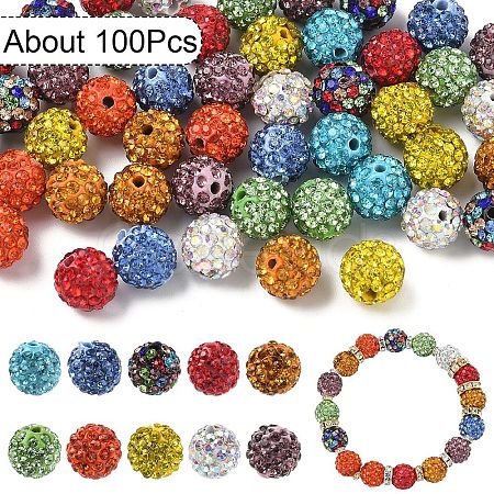 Pave Disco Ball Beads RB-YW0001-16A-1