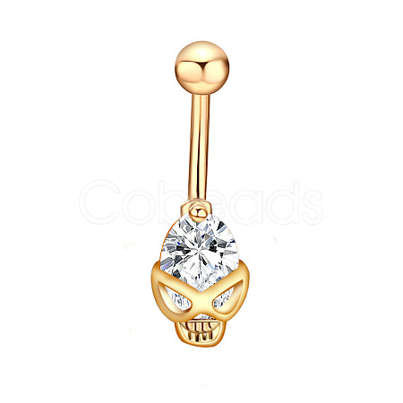 Clear Cubic Zirconia Belly Button Rings WG9960A-25-1