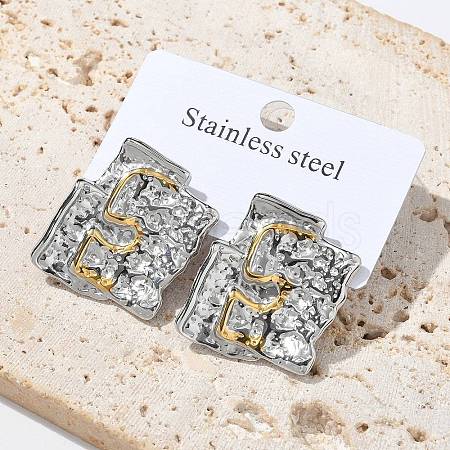 304 Stainless Steel Stud Earrings for Women STAS-Z117-02GP-1