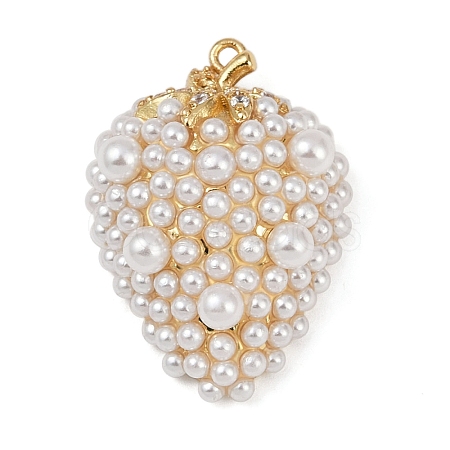 Brass Micro Pave Clear Cubic Zirconia Pendants KK-R224-01B-G-1