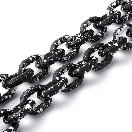 Spray Painted CCB Plastic Cable Chains AJEW-JB01046-01-1