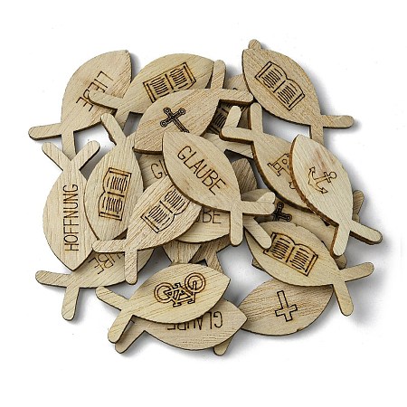 100Pcs Wood Cabochons WOOD-G020-07-1