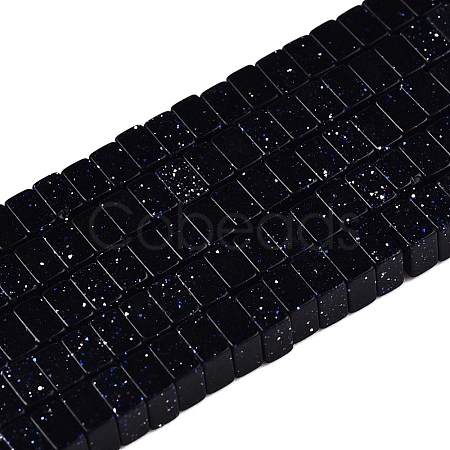 Synthetic Blue Goldstone Beads Strands G-N342-68-1