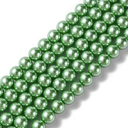 Eco-Friendly  Dyed Glass Pearl Round Bead Strands HY-A002-8mm-RB008-1