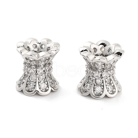 Brass Micro Pave Clear Cubic Zirconia Beads KK-P271-39B-02-1