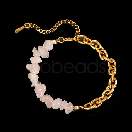 Daily Fashion Natural Rose Quartz Chip Beaded Bracelets FS-WG13CD5-01-1