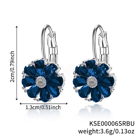 Brass Flower Hoop Earrings JJ3056-2-1