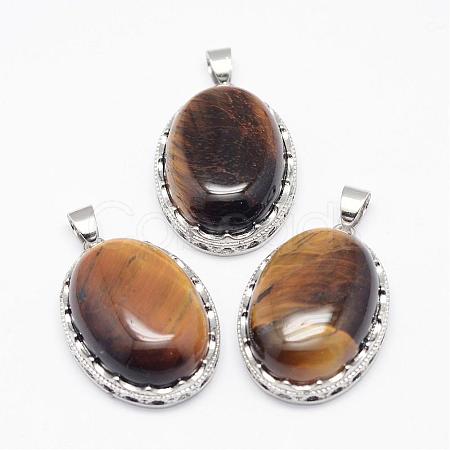 Natural Tiger Eye Pendants G-D851-30-1