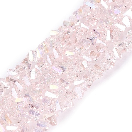 Electroplate Transparent Glass Beads Strands EGLA-Q139-01A-A07-1