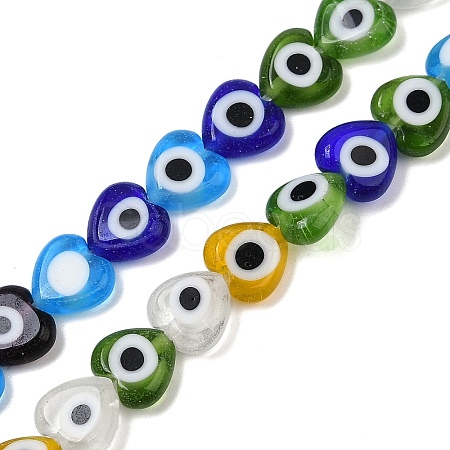 Handmade Evil Eye Lampwork Beads Strands LAMP-G166-05A-02-1