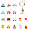 BENECREAT 16Pcs 16 Styles School Season Opaque Resin Pendants, with Platinum Tone Iron Loops, School Bus & Pen Bag & Book, Mixed Shapes, wtih 20Pcs Brass Wine Glass Charm Rings, Mixed Color, 23.5~31x17~32x0.8~8mm, Hole: 1.8~2mm, 1pc/style