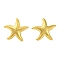 Ion Plating(IP) 304 Stainless Steel Starfish Stud Earrings, Real 18K Gold Plated, 19x19mm