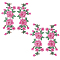 Computerized Embroidery Cloth Sew on Patches, Peony Flower Appliques, Ornament Accessories, Camellia, 289x110x4mm