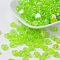 Eco-Friendly Transparent Acrylic Beads, Heart, Spring Green, AB Color, about 8mm in diameter, 3mm thick, hole: 1mm, about 280pcs/50g