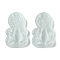 Natural Selenite Big Pendants, Monkey, White, 50~51x31~31.5x7~9mm, Hole: 1.6~1.8mm