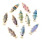 Alloy Enamel Pendants, Cadmium Free & Nickel Free & Lead Free, Golden, Fish Charm, Mixed Color, 27x10.5x2.5mm, Hole: 1.8mm