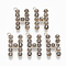 Eco-Friendly Alloy Pendants, with Glass Beads, Letter H, Light Gold, Gainsboro, 27x16x6mm, Hole: 1.8mm