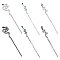 SUPERFINDINGS 6Pcs 6 Style Alloy Rhinestone Hair Sticks, with Enamel, Snake, Mixed Color, 171~180x15~36x5~15mm, 1pc/style