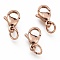 Ion Plating(IP) 304 Stainless Steel Lobster Claw Clasps, With Jump Ring, Rose Gold, 11x7x3mm, Hole: 3mm, Jump Ring: 5x0.6mm