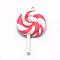 Handmade Polymer Clay Big Pendants, Lollipop, Red, 48~56x27~29x7~10mm, Hole: 2mm