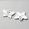 Baking Painted Alloy Pendants, Butterfly Charm, White, 16.5x20x2mm, Hole: 1.5mm