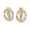 Brass Micro Pave Cubic Zirconia Stud Earrings for Women, Virgin Mary, Real 18K Gold Plated, 13.5x11.5mm