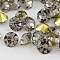 Grade A Glass Pointed Back Chaton Rhinestones, Back Plated, Diamond, Black Diamond, 4.0~4.2mm, about 144pcs/gross