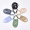 Tassel Big Pendants, with Glass Beads and Golden Plated Brass Findings, Triangle, Mixed Color, 62~70x27~28mm, Hole: 20x17.5mm