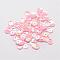 Plastic Paillette Beads, Semi-cupped Sequins Beads, Center Hole, Pink, 12x0.5mm, Hole: 1mm