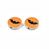 Halloween Printed Natural Wood Beads WOOD-T021-72-3